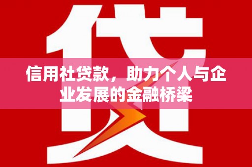 美溪信用社贷款，助力个人与企业发展的金融桥梁