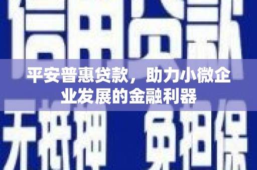美溪平安普惠贷款，助力小微企业发展的金融利器