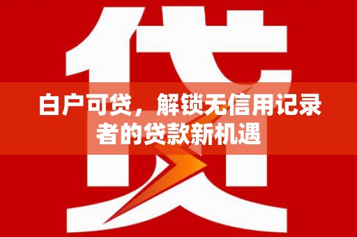 美溪白户可贷，解锁无信用记录者的贷款新机遇