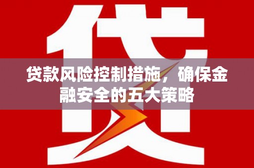 美溪贷款风险控制措施，确保金融安全的五大策略