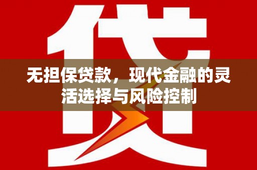 美溪无担保贷款，现代金融的灵活选择与风险控制