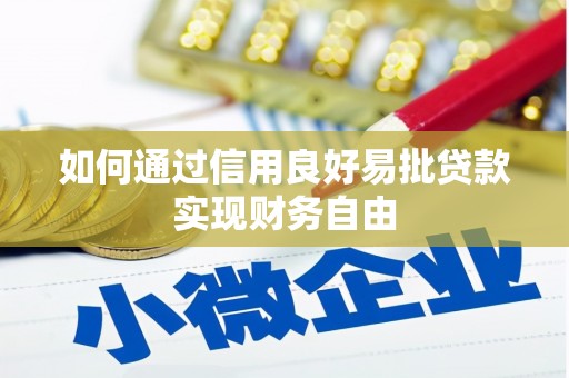 美溪如何通过信用良好易批贷款实现财务自由