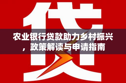 美溪农业银行贷款助力乡村振兴，政策解读与申请指南