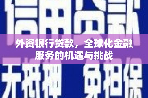 美溪外资银行贷款，全球化金融服务的机遇与挑战