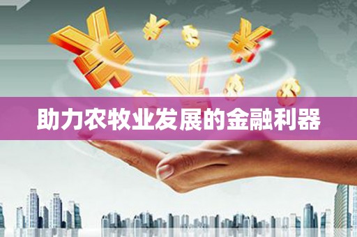 美溪助力农牧业发展的金融利器